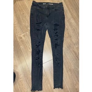 Black ripped jeans